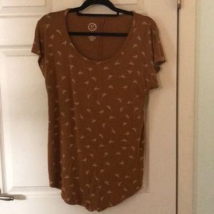 Mustard bird shirt: large